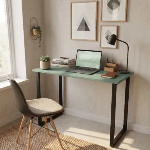 Mesa escrivaninha escritório mdf metalon