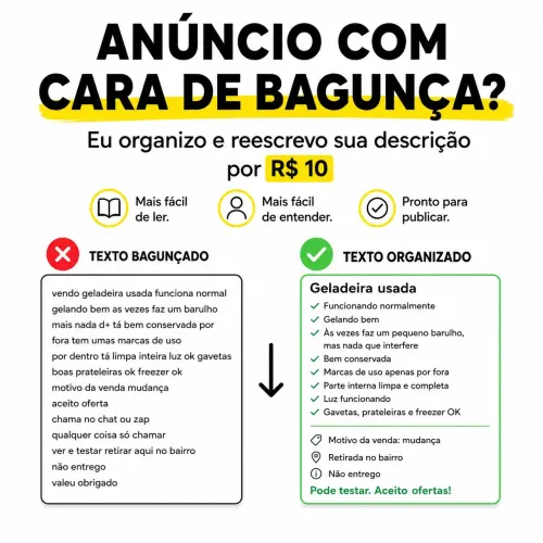 Reescrevo e Organizo Anúncios da OLX | R$ 10