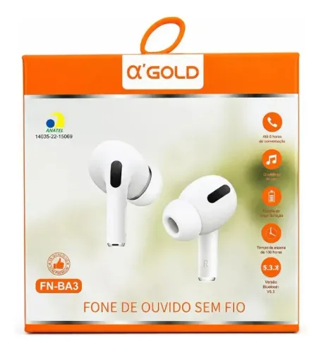Fone De Ouvido Sem Fio A'gold Fn-bath 5.3 Branco Cor Preto