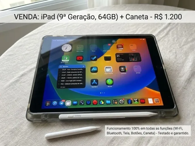 iPad 9th 64 Gb, tudo funcionando.