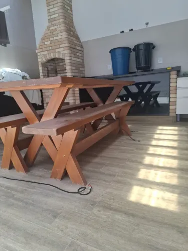 Mesa maciça área gourmet