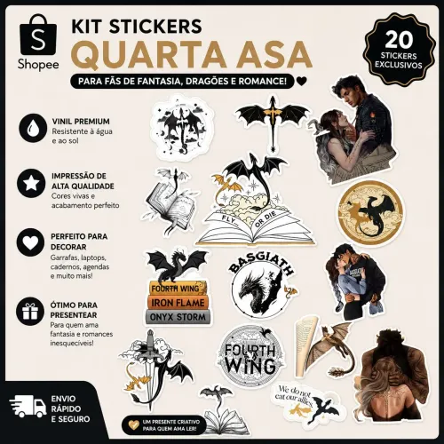 Kit Stickers Livro | Quarta Asa