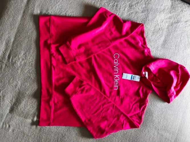 Blusa de moletom sem fleece Calvin original - Tamanho XL (GG) oversize - Cor Pink