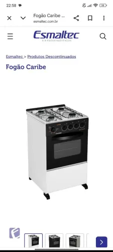 Fogão 4 Bocas Esmaltec Caribe - Bem Conservado (Motivo Mudança)