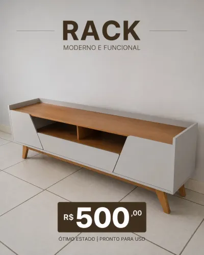 Rack para sala Madeira Madeira 