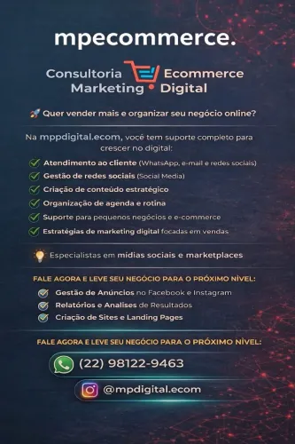Serviços administrativos, reuniões, marketing e social media.