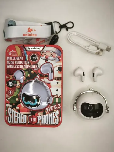 Fone de Ouvido Peining T31 Robô Branco