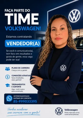 Venha fazer parte do nosso time! Seja um consultor Volkswagen 