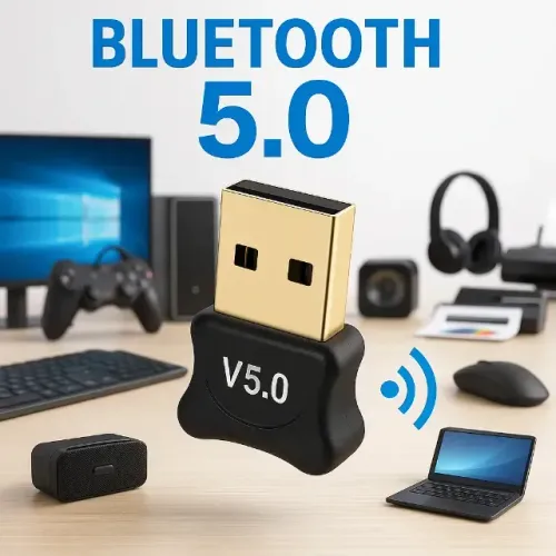 Adaptador Bluetooth Conector Pc Notebook Usb Fone Ouvido 5.0