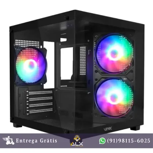 Gabinete Aquário G-cube C/ 3 Fans Vidro Temperado - Vinik Gggcvbk *ENTREGA GRÁTIS*