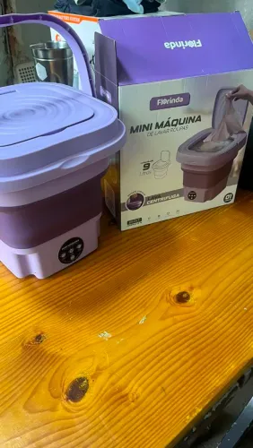 Mini Máquina De Lavar Roupa NOVA Dobrável Portátil 6,5 Litros Cor RoxA