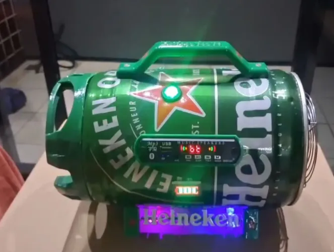 CAIXA DE SOM BARRIL HEINEKEN 