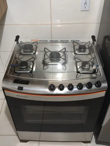 Fogão Brastemp Ative! 5 Bocas Inox - Com Timer Digital, Dupla Chama e Grill (220V)