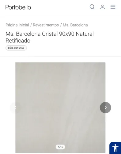 Porcelanato Portobello Barcelona Cristal 90x90 Natural Retificado