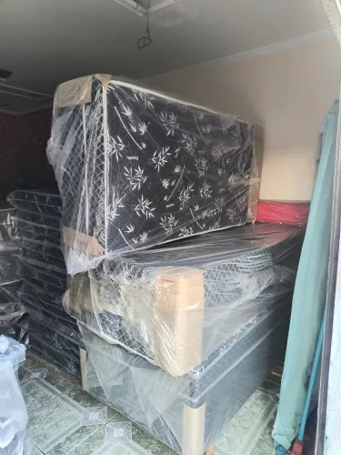 Cama box solteiro conjugado com colchão de molas ensacadas