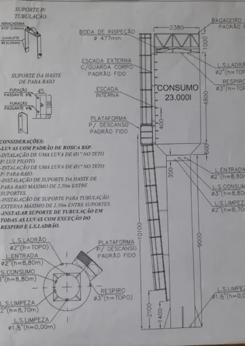RESERVATORIO METALICO TIPO TAÇA 23.000LT