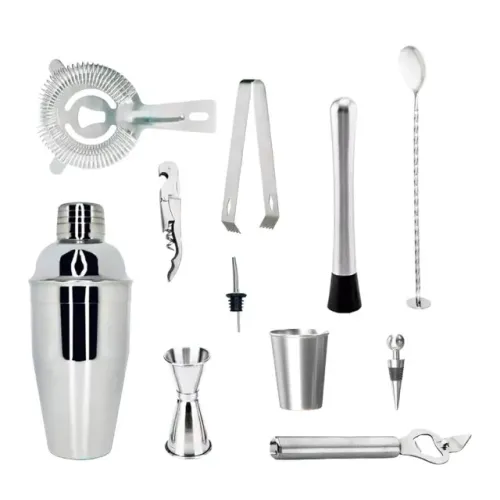 Kit Bartender Profissional Coqueteleira Inox [12 Peças] 