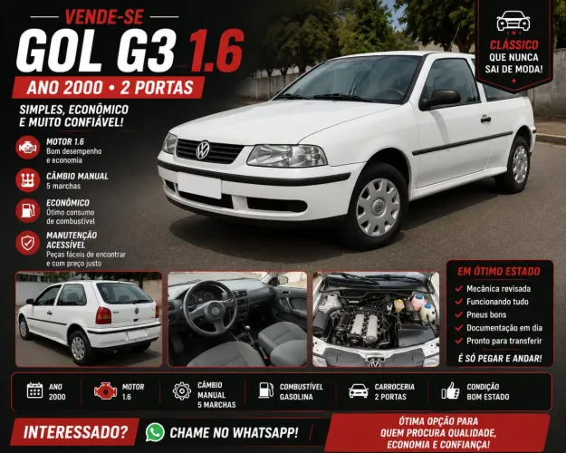 Volkswagen Gol Geração III 1.0 MI 16V Gasolina Mec. 2P 2000
