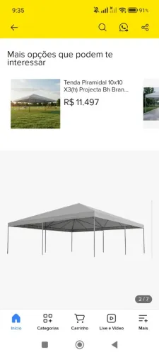 Vendo uma lona de toldo. Preço hj no mercado e muito alto mais estou disposto a negociar.