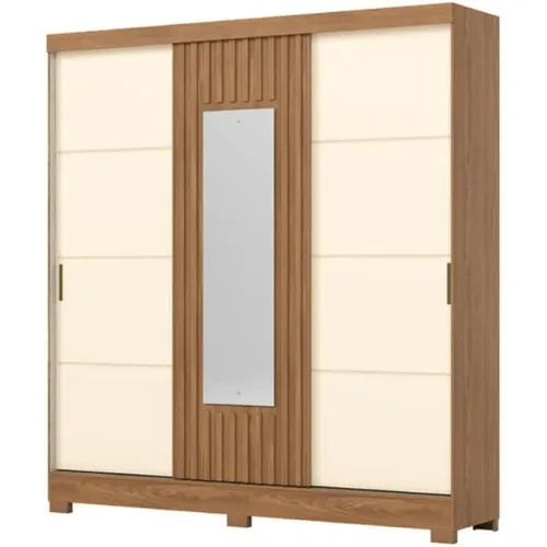 Guarda-Roupa 3 Portas de Correr com Espelho Henn - B376