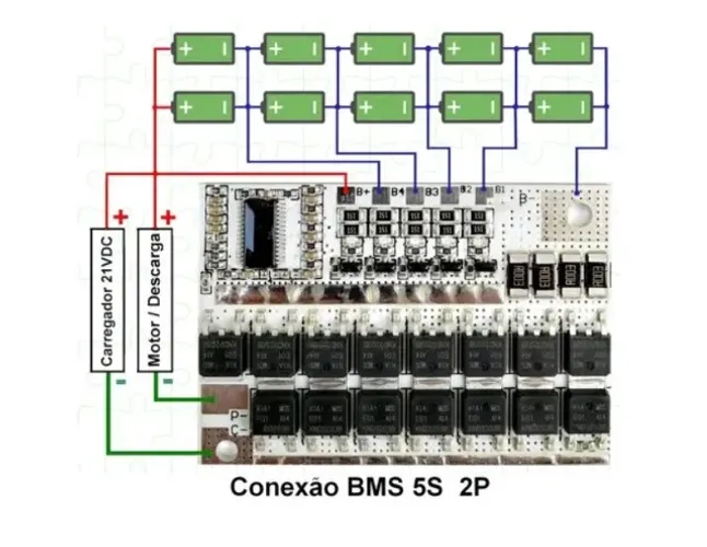 Bms 5S 21V 100a Placa De Proteção Balanceada Li-ion Bateria De Lítio Automação COD-AM408 