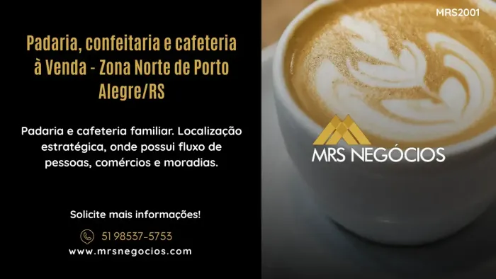 Padaria, confeitaria e cafeteria à Venda - Zona Norte de Porto Alegre/RS