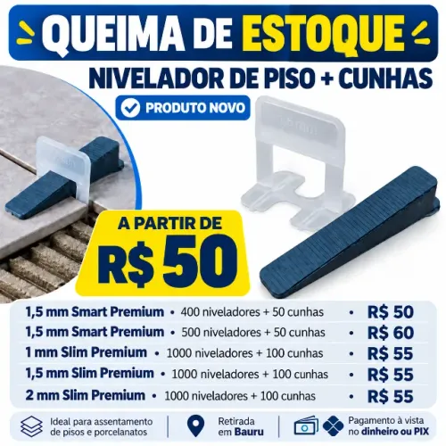 Nivelador de Piso + Cunhas NOVO - Queima de Estoque a partir de R$ 50