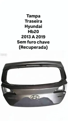 Tampa Traseira Hyundai HB20 2013 2014 2015 2016 2017 2018 2019 sem Furo Chave (Recuperada)