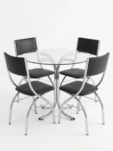 Conjunto de Mesa Redonda com 4 Cadeiras