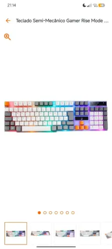Teclado Semi-Mecânico Gamer Rise Mode G1