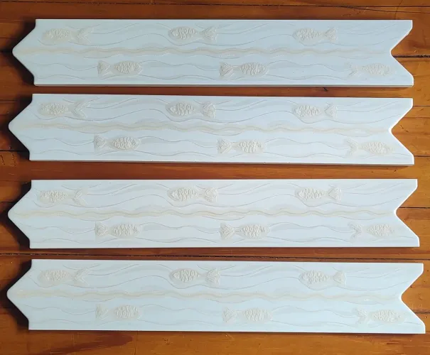 Lote com 20 Faixas Decorativas Azulejo Incepa Peixes - Novo de Estoque Antigo
