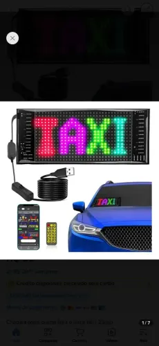 Tela de led flexível 17cm × 07cm , controle e Bluetooth