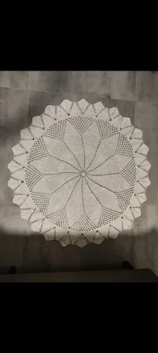 Tapete Redondo de Crochê 120cm artesanal feito a mão 