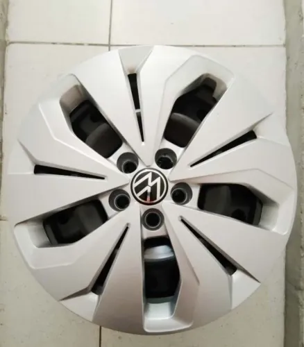 Par Calotas Aro 16, T-cross Sense 2023/24/25 (Original Volkswagen), cor: Cinza, 5 furos