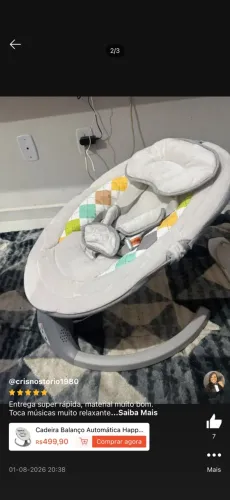 VENDO CADEIRA DE BALANÇO AUTOMÁTICA CLINGO