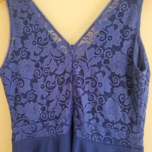 Vestido Azul Tule Madrinha de Casamento Tamanho G