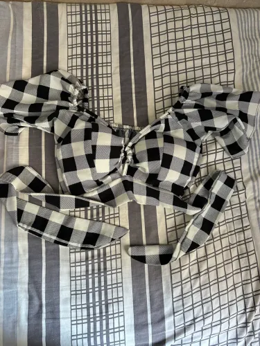 Cropped Xadrez Preto E Branco Manga Bufante / Princesa