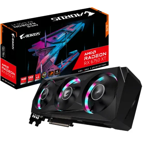 Placa de Vídeo RX 6750 XT Aorus 12Gb GDDR5