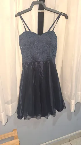 Vestido de festa curto azul marinho