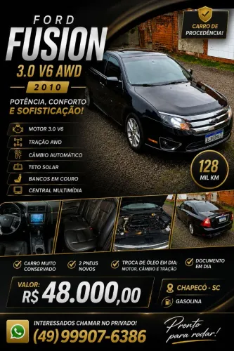 Ford Fusion SEL 3.0 V6 AWD 24V 243cv Aut. 2010