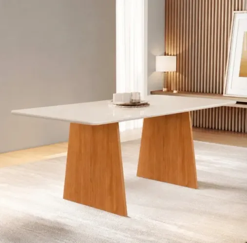 Mesa de Jantar Cinamavix 160 cm com Vidro