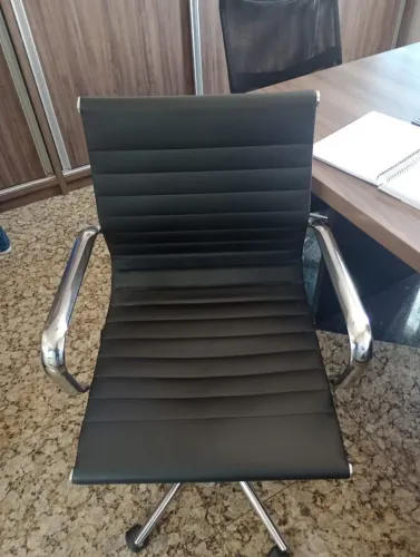 Cadeiras para escritório 6 unidades com pés cromados