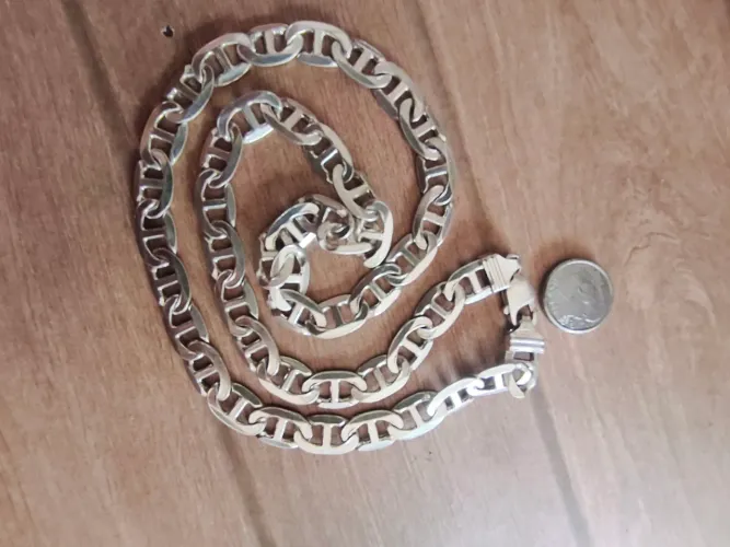 Corrente de prata grossa 12mm 70cm