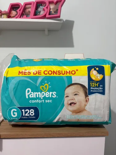fralda g pampers 128 un