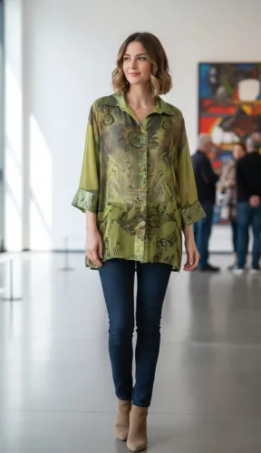 blusa  cor musgo