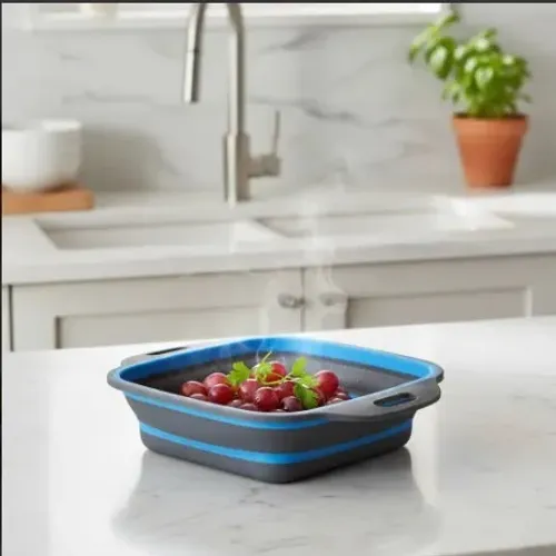Escorredor de Alimentos Dobrável Silicone 18cm