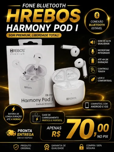 Fone de Ouvido Hrebos Harmony Pod