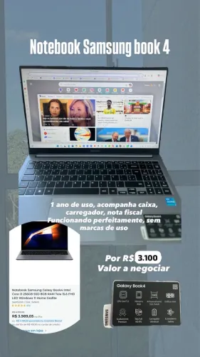 Notebook Samsung Book 4 