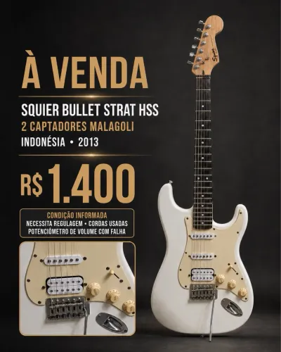 Guitarra Squier Bullet Strat HSS com 2 Malagoli
