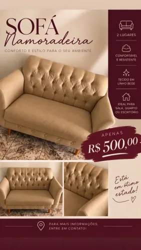 VENDO SOFÁ NAMORADEIRA